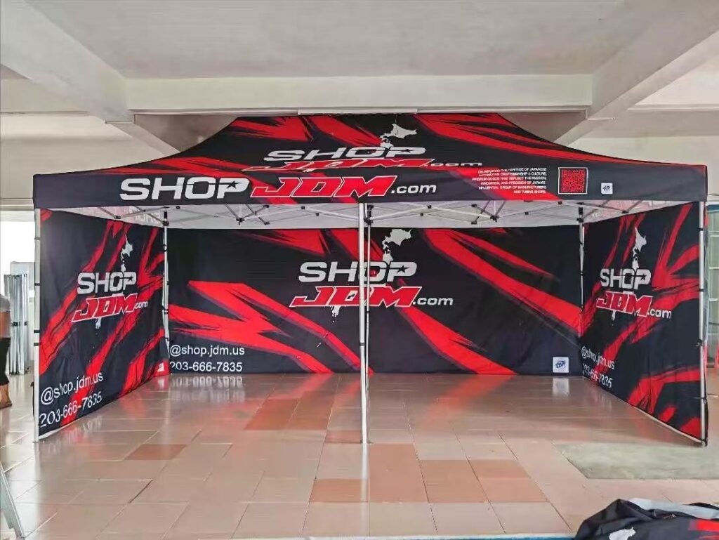 Custom printed 10x10 canopy tent with full-color roof