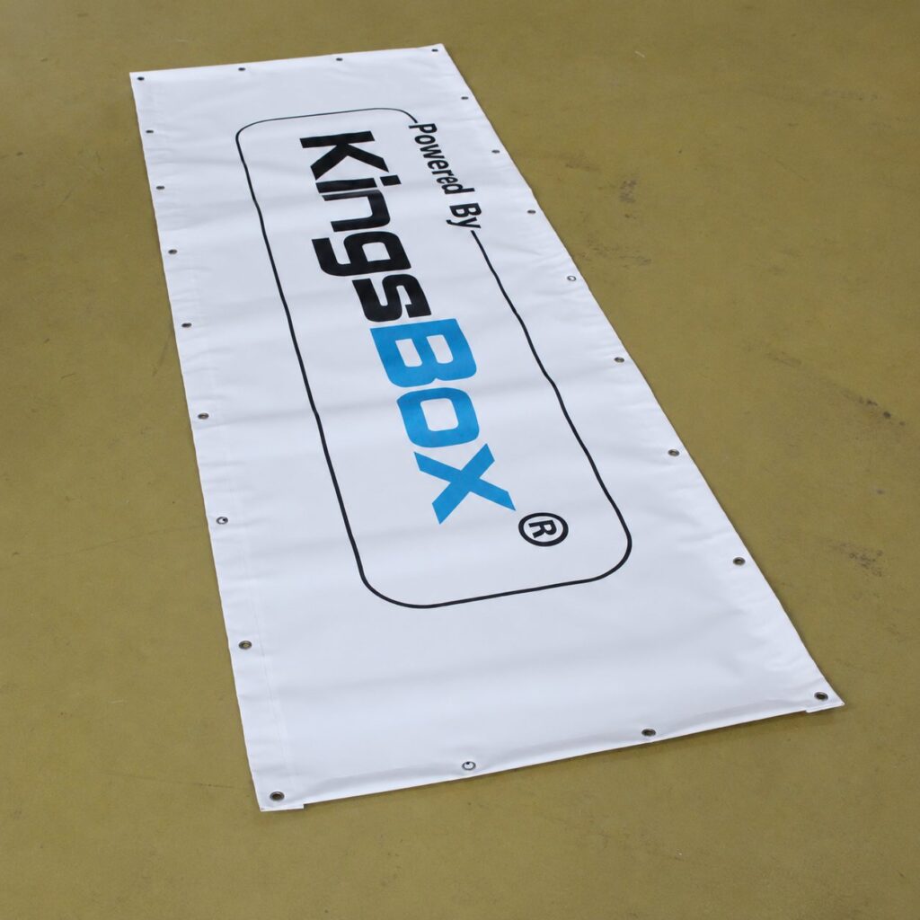 Custom 13 oz vinyl banner with grommets