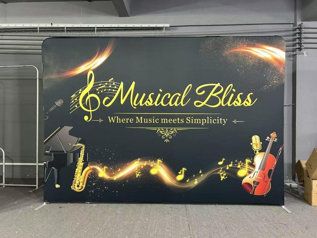 Tension fabric backdrop for an event stage