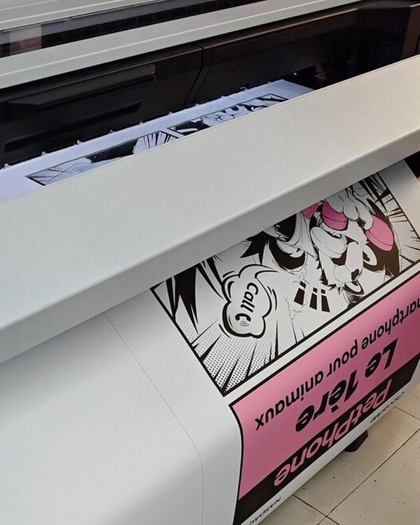 Banner graphic printing on a large-format printer
